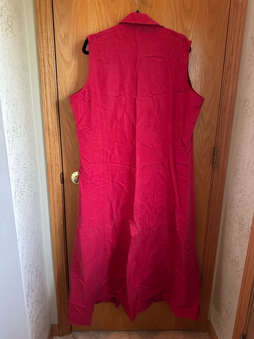 Vibrant Raspberry Red Button-Front Vest Dress - Picture 2 of 4